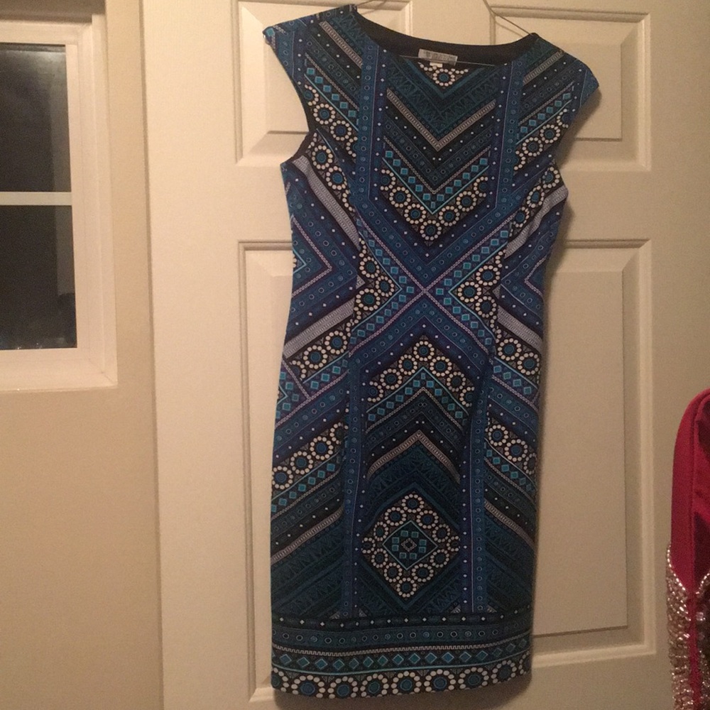 Blue knee length dress